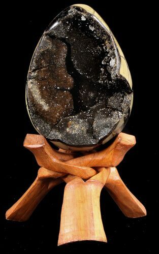 Septarian Dragon Egg Geode - Crystal Filled #37300